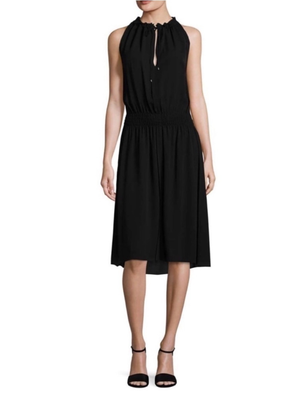Theory Ritah Classic Georgette Silk Midi Dress